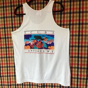 Vintage 1994 Bye bye Scuba diving team Antigua W. I. Tank top made in USA